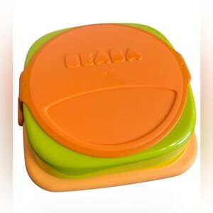 Beaba Divided Suction Baby Bowl + Spoon Set – New